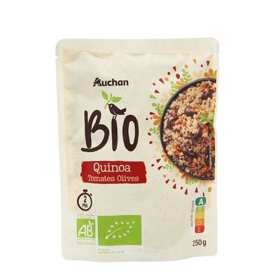 Auchan BIO Quinoa tomates et olives Bio en sachet express, 250g