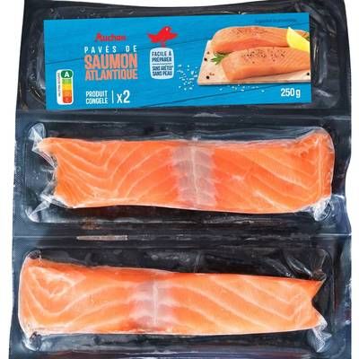 Auchan Pavé de saumon d'Atlantique sans peau et sans arêtes, 250g