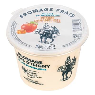 Isigny Ste mère Fromage Frais aux Pommes Caramélisées- Lait de vache pasteurisé, 500g