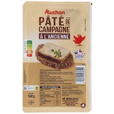 Auchan Pâté de Campagne à l'ancienne, 160g