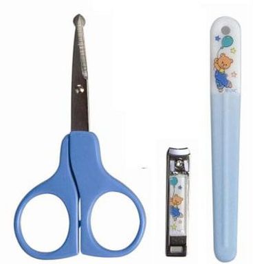 Nuby Set manucure  ciseaux coupe ongle et lime, 3  pièces