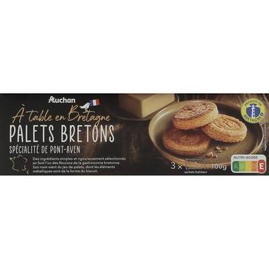 Auchan Terroir Biscuits Palets bretons, 100g