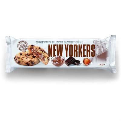 New Yorkers Cookies au chocolat fourrés à la pâte de noisette, 175g