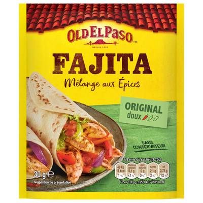 Old el Paso Mélange d'épices pour Fajitas original barbecue doux, 30g