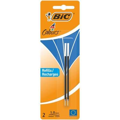 Bic Recharge stylo à bille 4 couleurs bleu x2