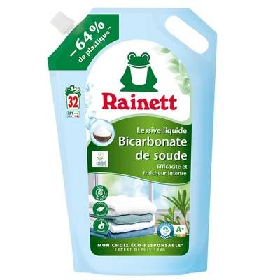 Rainett Lessive liquide Bicarbonate Eco-Recharge, 1,6L
