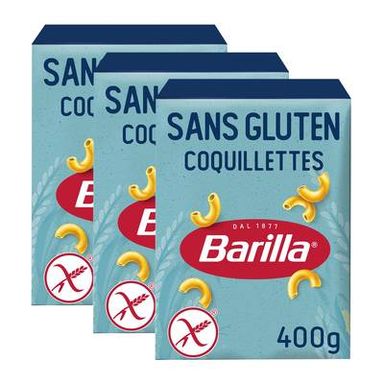 Barilla Sans Gluten Pâtes Coquillettes Sans Gluten, Lot de 3x400g