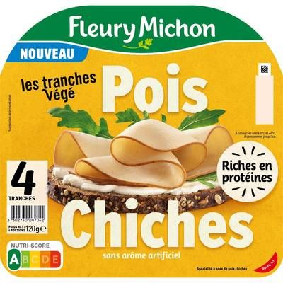 Fleury Michon Les Tranches Végé Pois Chiches, 4 tranches -120g