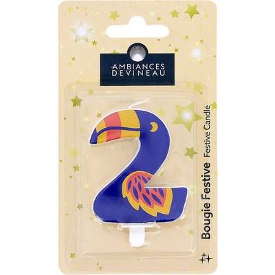 Ambiances Devineau Bougie chiffre 2 Toucan, 1 bougie