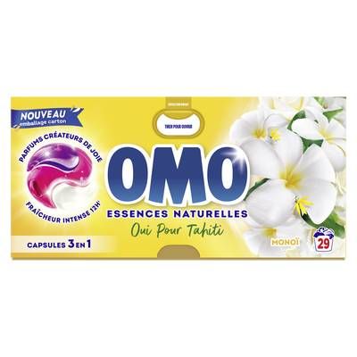 Omo Lessive Capsule 3en1 Tahiti au MonoÏ, 29 capsules
