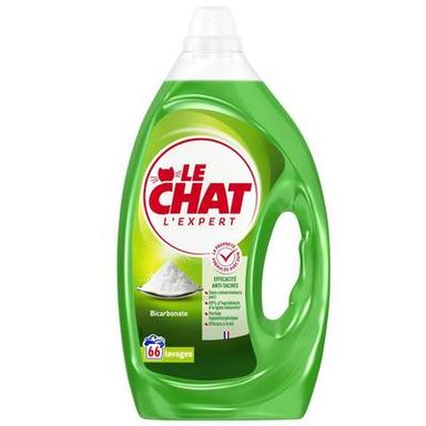 Le Chat Lessive liquide bicarbonate 66 lavages, 2,97L