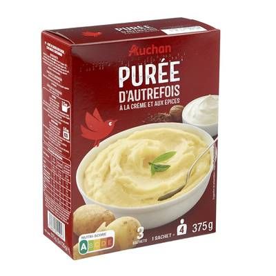 Auchan Purée saveurs d'Autrefois à la crème et aux épices, 375g