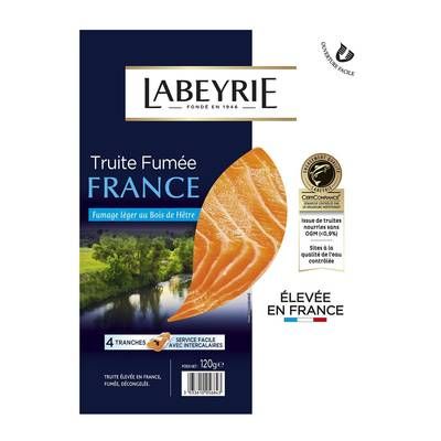 Labeyrie Truite Fumée de France, 4 tranches - 120g
