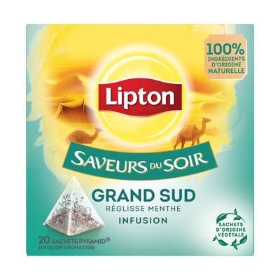 Lipton Infusion Saveur du soir Grand sud menthe et réglisse, 20 sachets