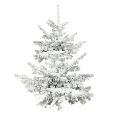 Naudet - Pépinières Sapin sur pied Epicea floqué blanc ignifugé, 100/120 cm