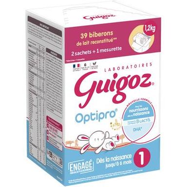 Guigoz Lait bébé en poudre Optipro 1er âge en sachet, 0-6 mois, 2x600g