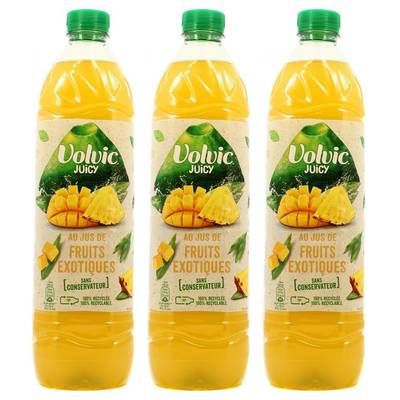 Volvic Juicy Au jus de fruits exotiques, Lot de 3x1,5L