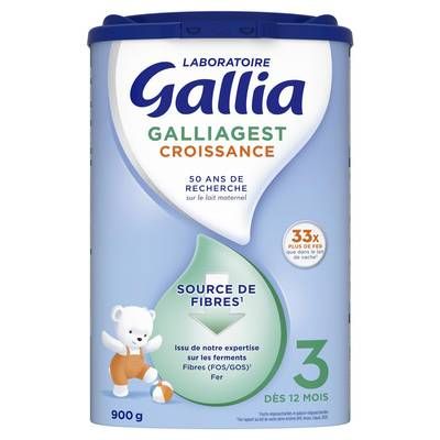 Laboratoire Gallia Lait de Croissance Galliagest 3ème âge en poudre Bébé Dès 12 Mois, 900g