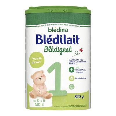 Blédina - Blédilait Lait bébé en poudre Blédigest 1er âge, 0-6 mois, 820g