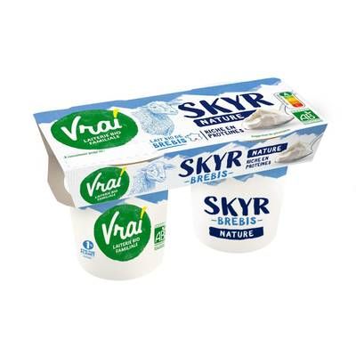 Vrai Skyr nature bio au lait de brebis 2%mg, 2x115g