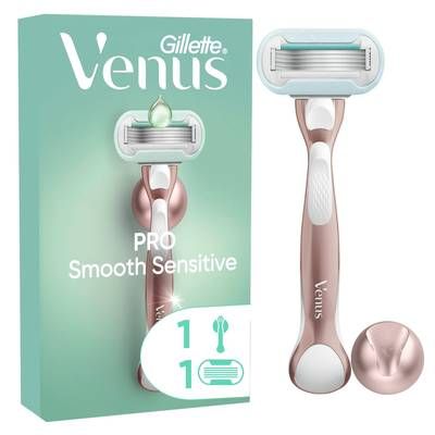 Gillette Venus Rasoir Pro Smooth Sensitive Peau Sensible, 1 manche et 1 recharge de Lames