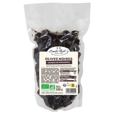 Emile Noël Olives noires au herbes de Provence, bio, 500g