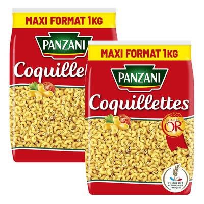 Panzani Pâtes Coquillettes, Lot de 2x1kg