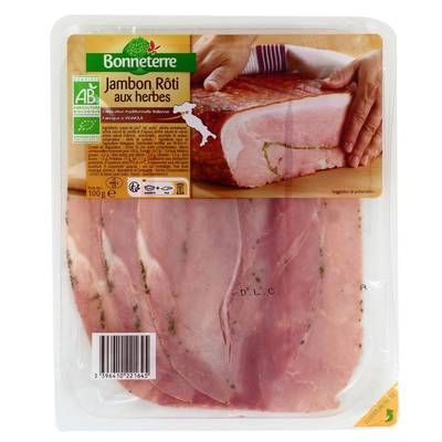 Bonneterre Jambon Rôti Bio aux Herbes, 100g