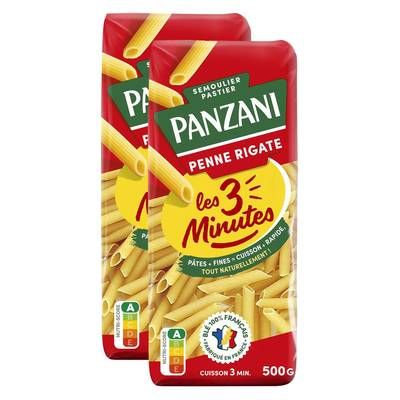 Panzani Pâtes Penne Rigate Cuisson Rapide, Lot de 2x500g