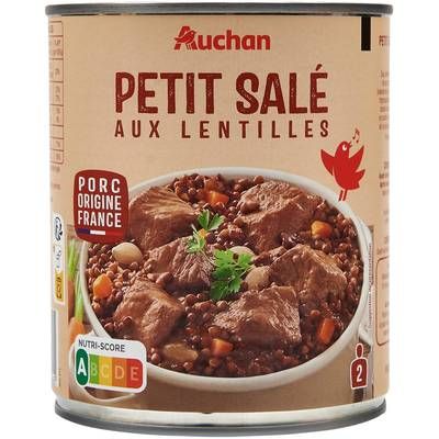 Auchan Petit salé aux lentilles, 840g