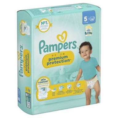 Pampers Premium protection Couches Bébés Premium Protection 11-16kg T5, 33 couches