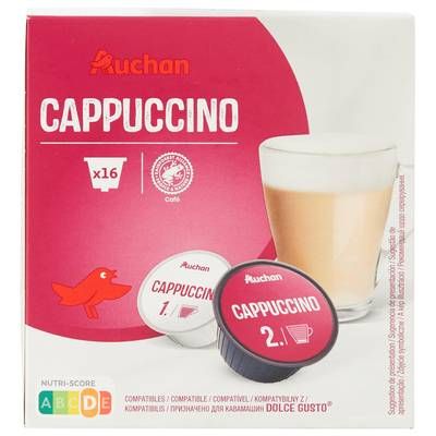 Auchan Capsules de café Cappuccino, 16 capsules