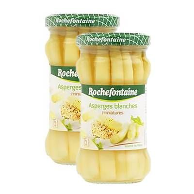 Rochefontaine Mini Asperges Blanches, Lot de 2x190g