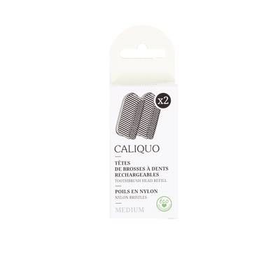 Caliquo Têtes de brosses à dents rechargeables, médium, 2 pièces