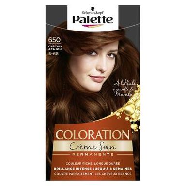 Palette Coloration Permanente châtain acajou 650, 115ml