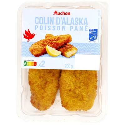 Auchan Colin d'Alaska Pané MSC, 2 pièces - 200g