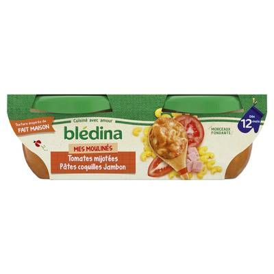 Blédina - Idées de maman Tomates Pâtes coquilles Jambon Bol Bébé Dès 12 mois, 2x200g