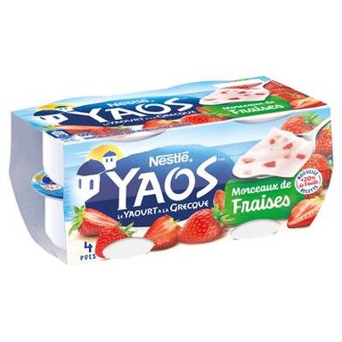 Yaos Yaourt à la Grecque aux morceaux de fraise, 4x125g