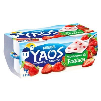 Yaos Yaourt à la Grecque aux morceaux de fraise, 4x125g