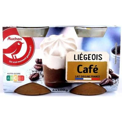 Auchan Liégeois au café, 4x100g