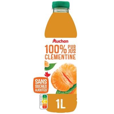 Auchan Pur jus de clémentine sans sucres ajoutés, 1L
