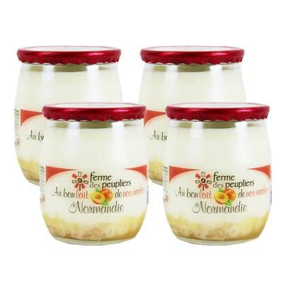 La Ferme Des Peupliers Yaourt Entier sur lit de Pêche, Lot de 4x125g