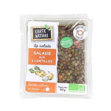 Carte Nature Salade aux 2 Lentilles, Bio, 160g