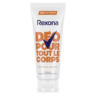 Rexona Déodorant Crème Pour tout le Corps Fraîcheur Agrumes 0% Alcool, 75ml