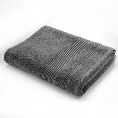 Douceur D Interieur Drap de bain eponge unie tendre Anthracite, 90x150cm