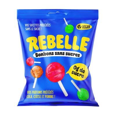 Rebelle Sucettes sans sucre, 50g