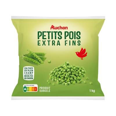 Auchan Petits pois extra fins, 1kg