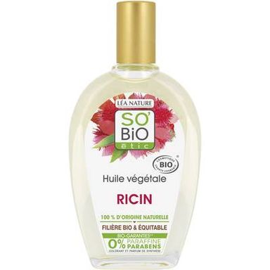 SO'BIO ETIC Huile végétale Ricin bio, 100 % origine naturelle, 50ml