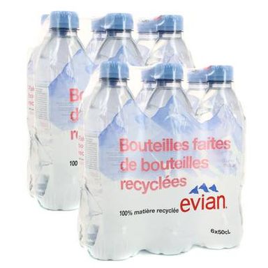Evian Eau minérale naturelle, Lot de 2 - 6x50cl