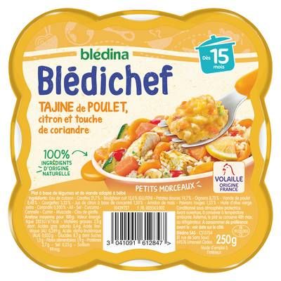 Blédina - Blédi'chef Tajine de Poulet, Citron et Touche de Coriandre Assiette Bébé dès 15 mois, 250g